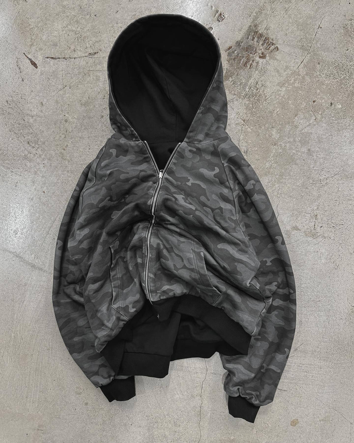 Wear Two Ways Camo Zip Hooded Sweatshirt - GreenCamo