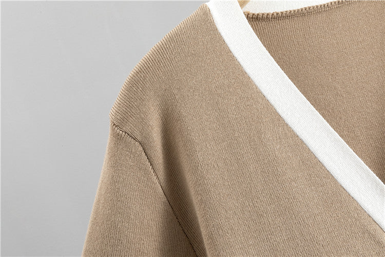 Zip Front Cardigan Cami And Pant Set - Tan - 9