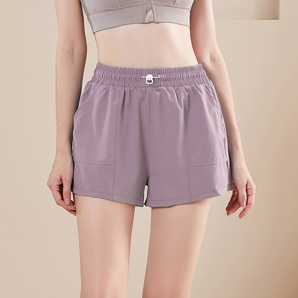 High Waist Lined Running Shorts With Side Slits