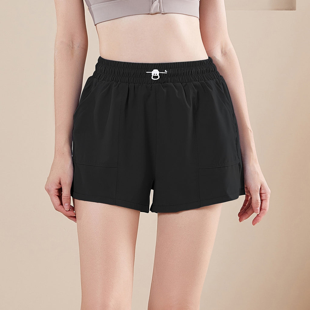 High Waist Lined Running Shorts With Side Slits