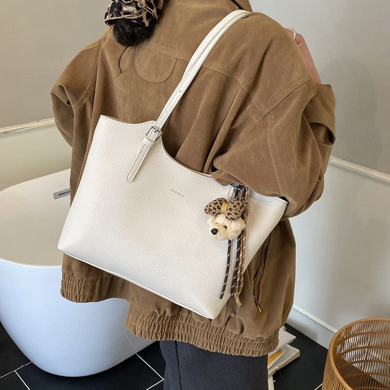 Oversized Pebbled Faux Leather Slouch Tote