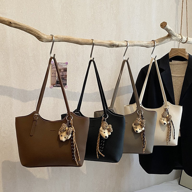 Oversized Pebbled Faux Leather Slouch Tote