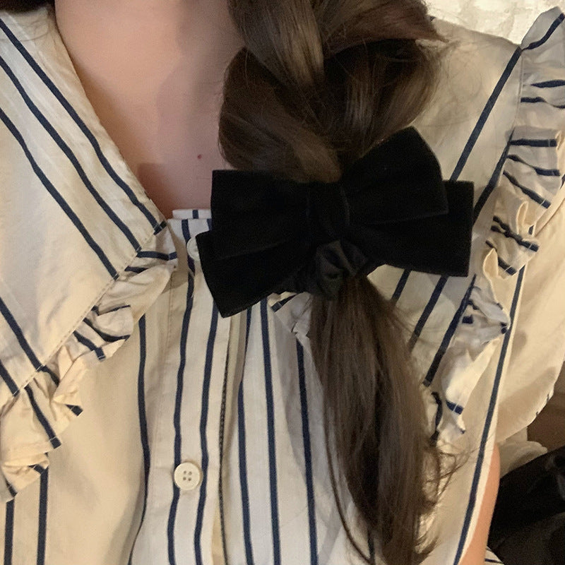 Velvet Bow Scrunchie Hair Tie - Bow - 3