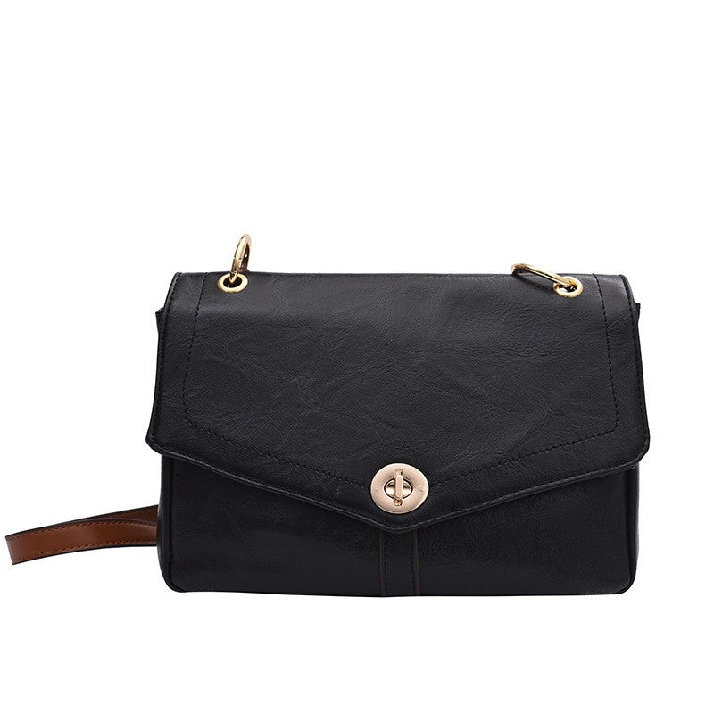 Vintage Turn Lock Flap Crossbody Bag