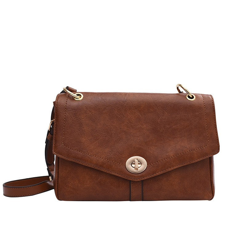 Vintage Turn Lock Flap Crossbody Bag