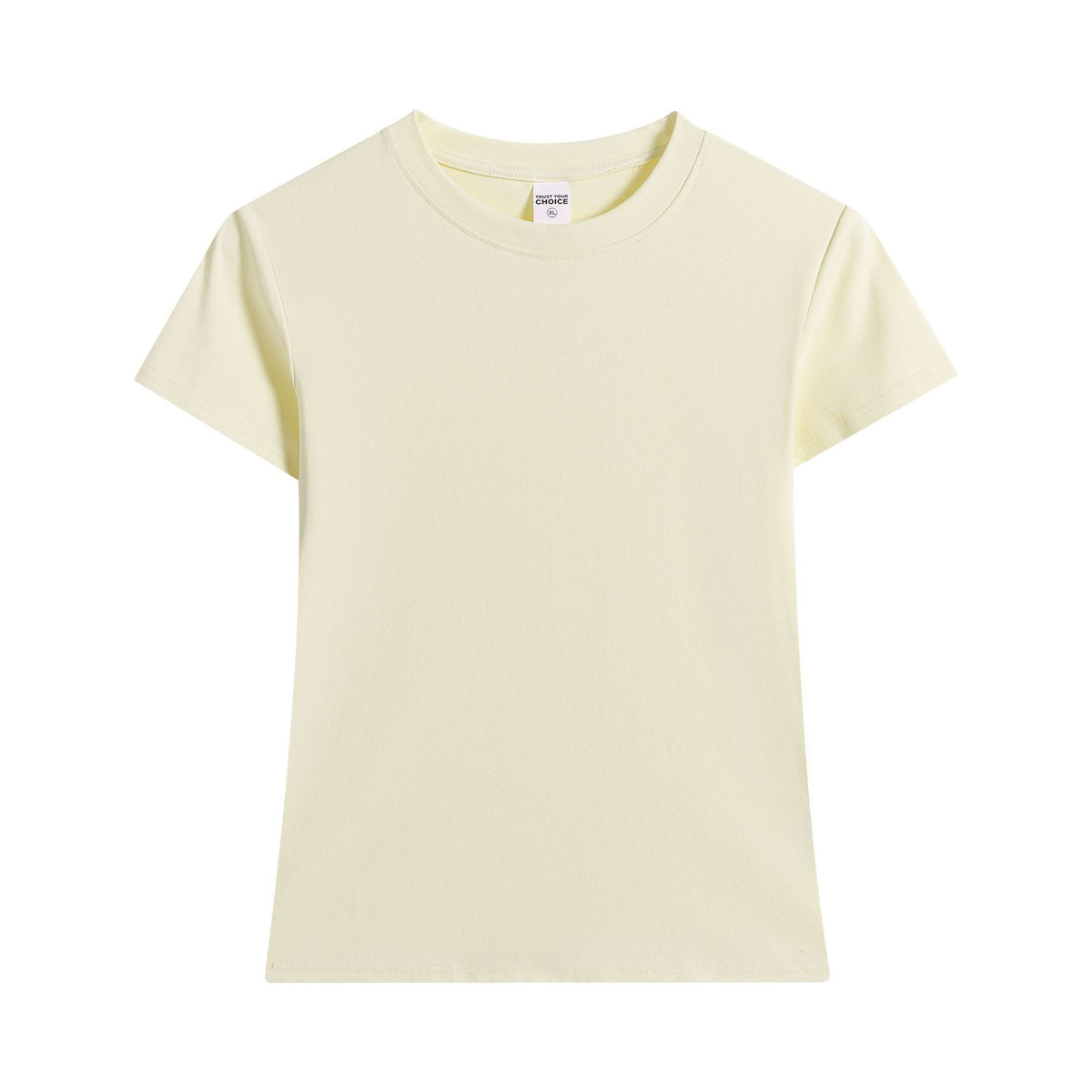 Slim Fit Cotton Crewneck T-Shirt - Cream