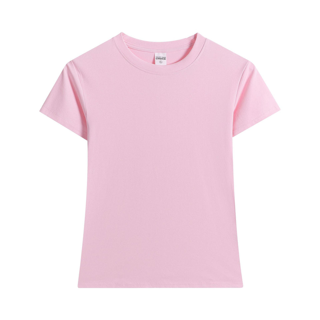 Slim Fit Cotton Crewneck T-Shirt - Pink
