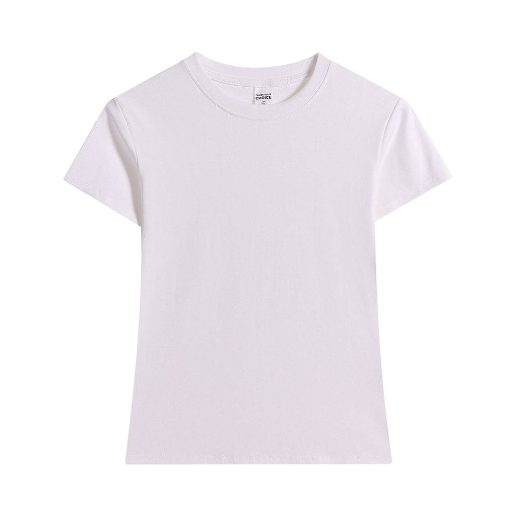 Slim Fit Cotton Crewneck T-Shirt - white