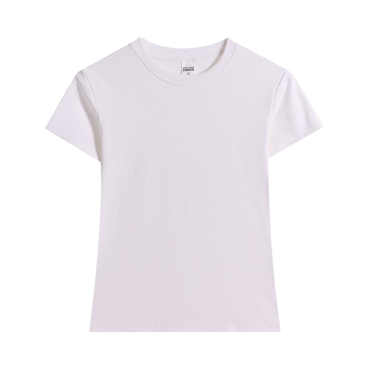 Slim Fit Cotton Crewneck T-Shirt - white