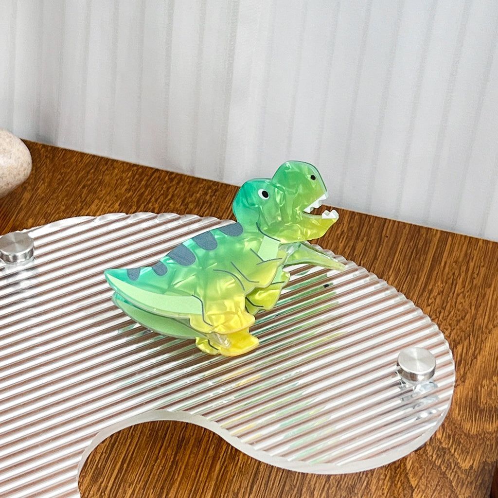 Translucent Dinosaur Shaped Hair Claw Clip - Green_1