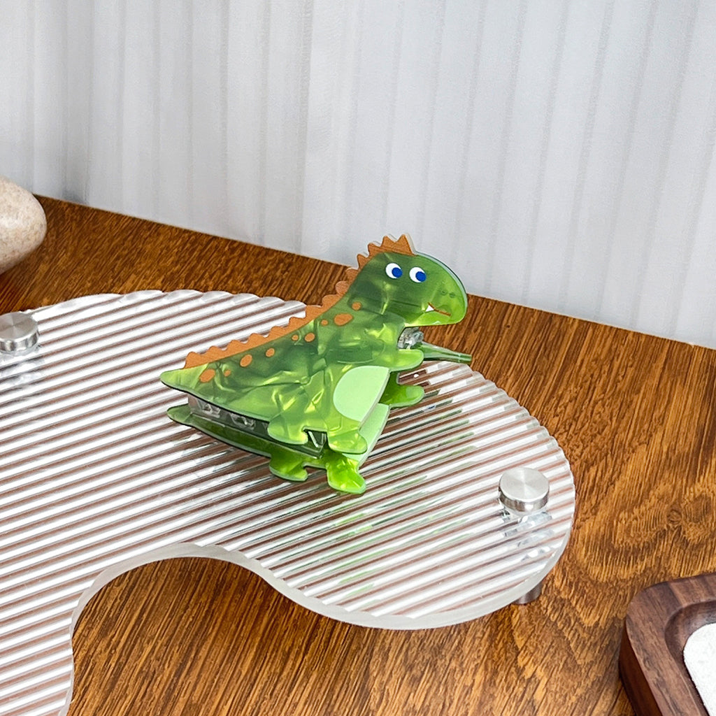 Translucent Dinosaur Shaped Hair Claw Clip - Green_2