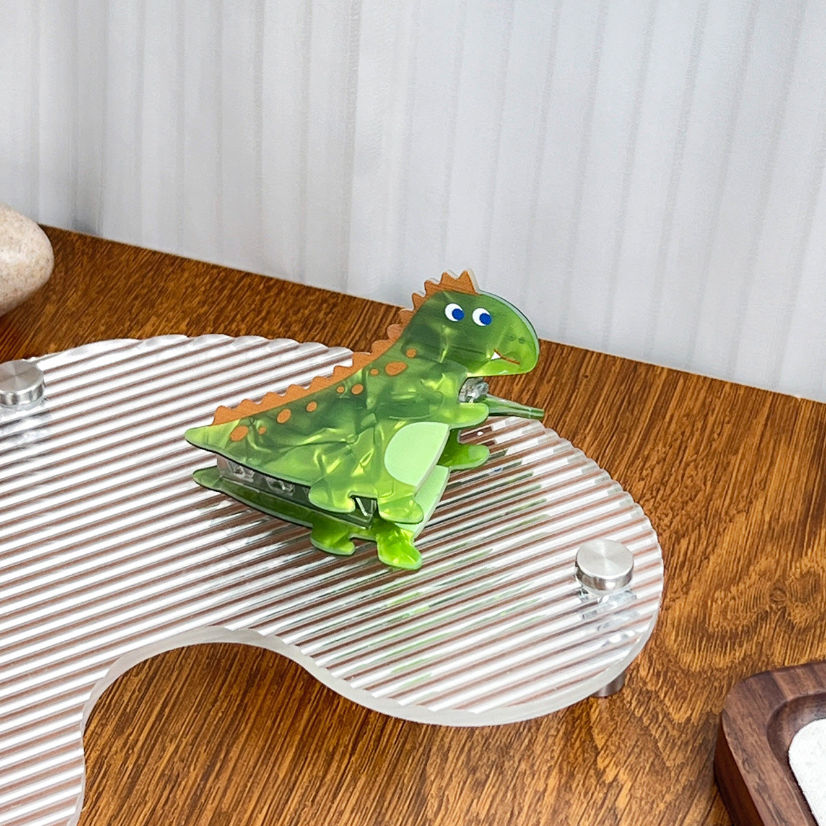 Translucent Dinosaur Shaped Hair Claw Clip - Green_2