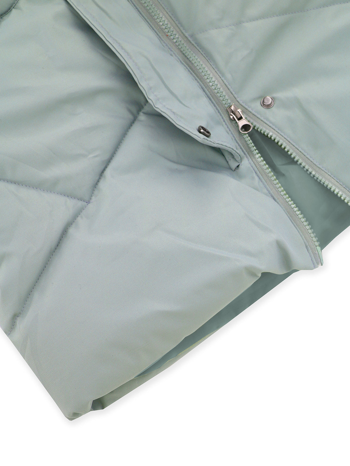 Hooded Longline Quilted Puffer Jacket - Green - 3