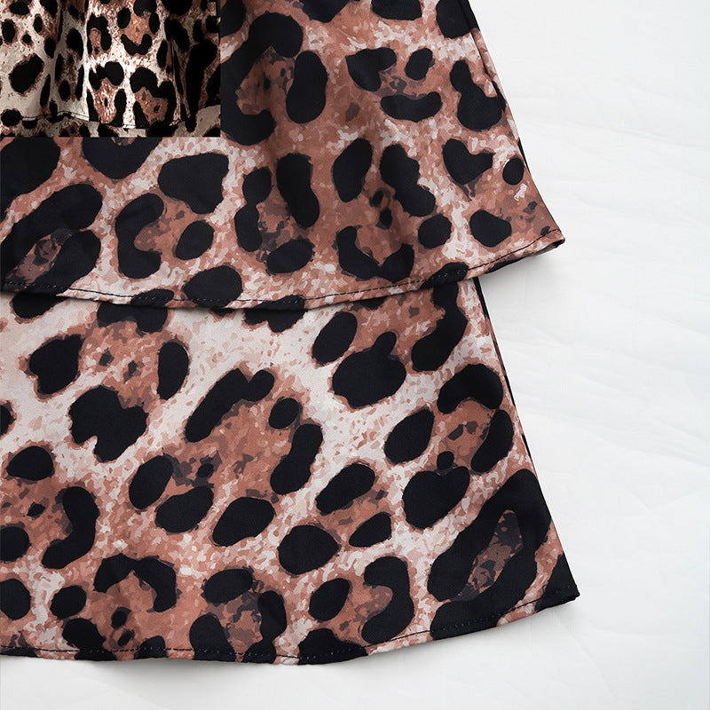 Leopard Print Strapless Shirred Mini Dress - Leopard - 7