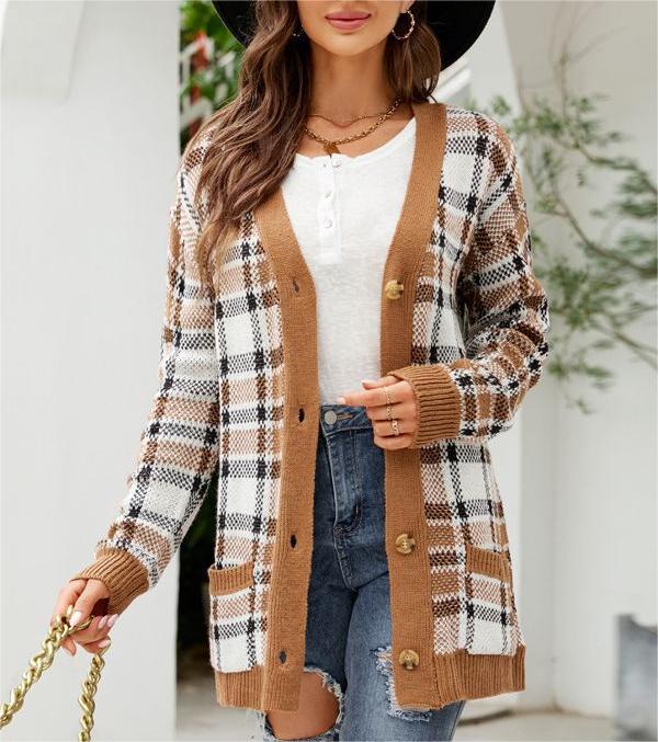 Patterned Knit Button Front Longline Cardigan - view 1
