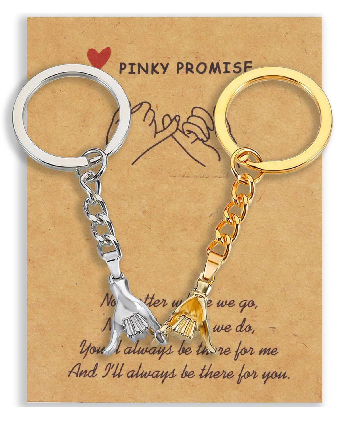 Pinky Swear Hand Keychain Pair for Couples Friends - Color_01