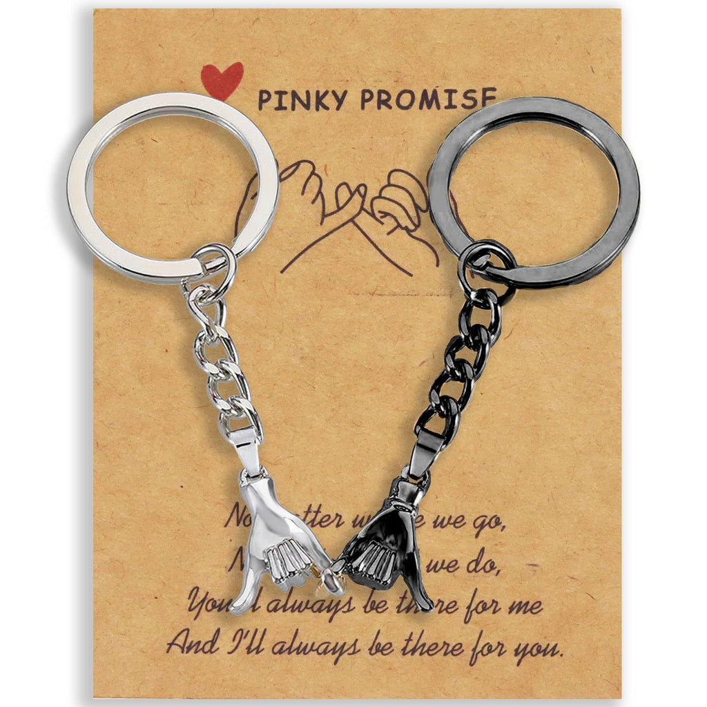 Pinky Swear Hand Keychain Pair for Couples Friends - Color_02