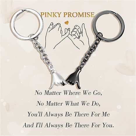 Pinky Swear Hand Keychain Pair for Couples Friends - Color_07