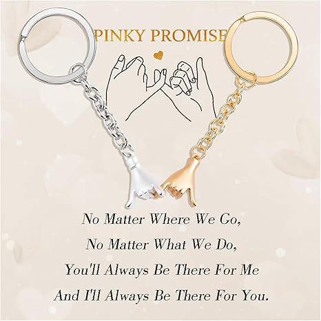 Pinky Swear Hand Keychain Pair for Couples Friends - Color_09