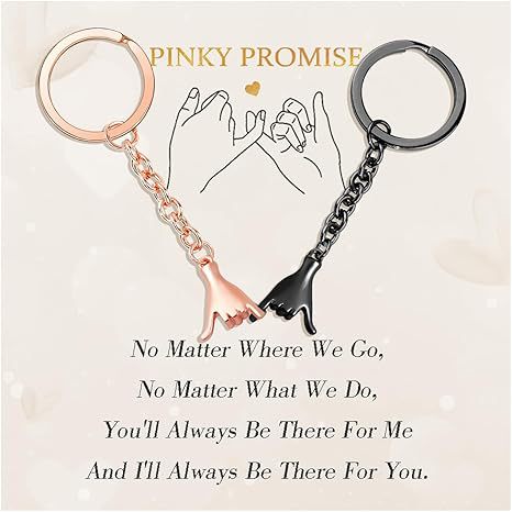 Pinky Swear Hand Keychain Pair for Couples Friends - Color_10