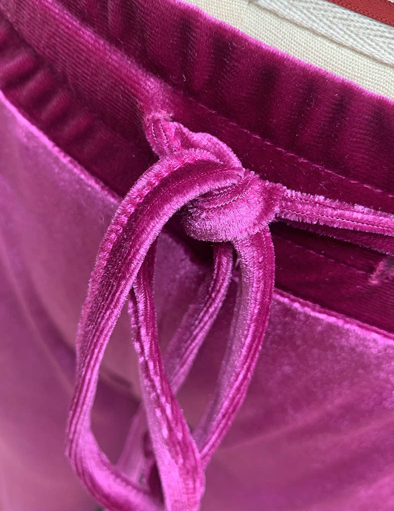 Velour Cropped Hoodie And Wide Leg Trouser Set - Rosered - 6