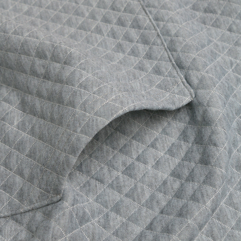 Quilted Texture Half Zip Pocket Sweatshirt - Grey - 2