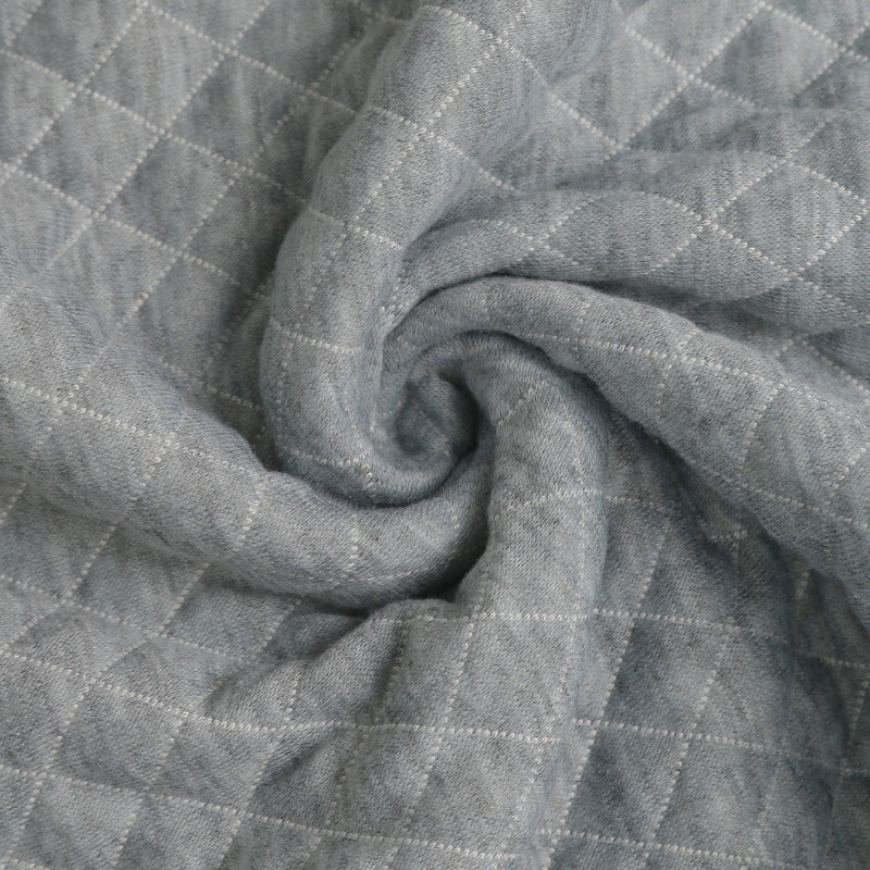 Quilted Texture Half Zip Pocket Sweatshirt - Grey - 7