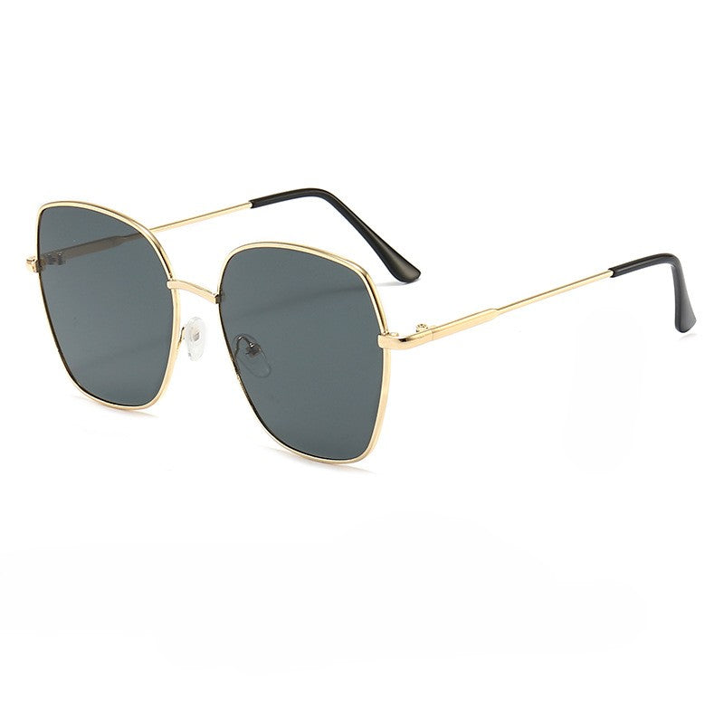 Oversized Metal Frame Gradient Sunglasses - BlackGray