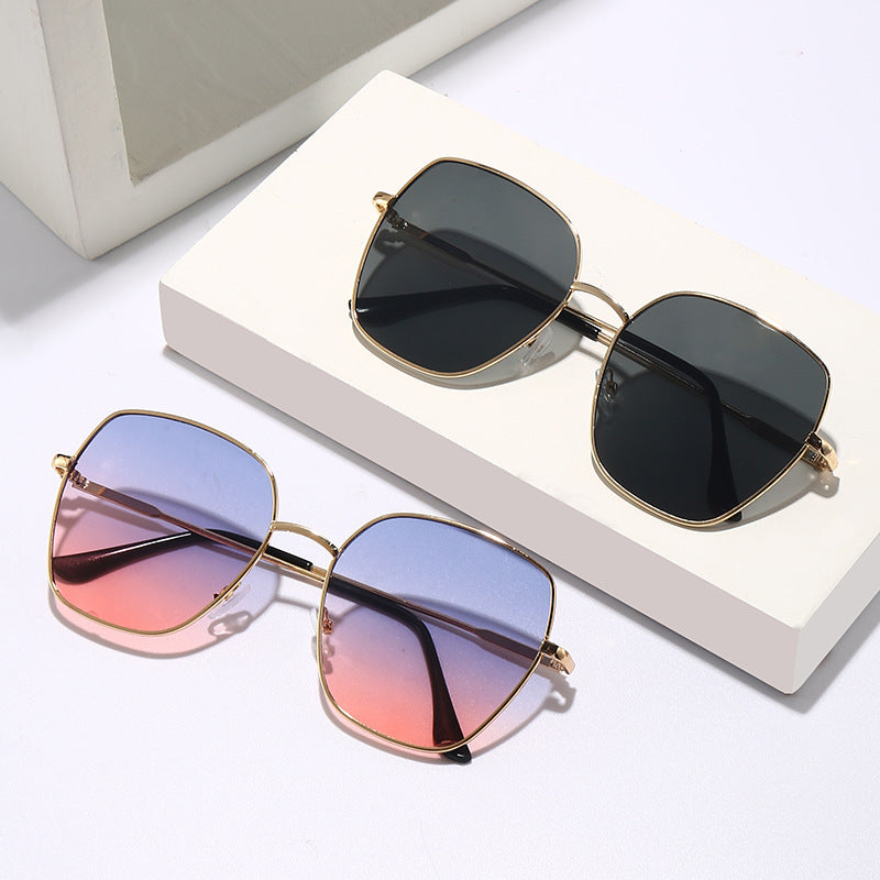 Oversized Metal Frame Gradient Sunglasses - view 1