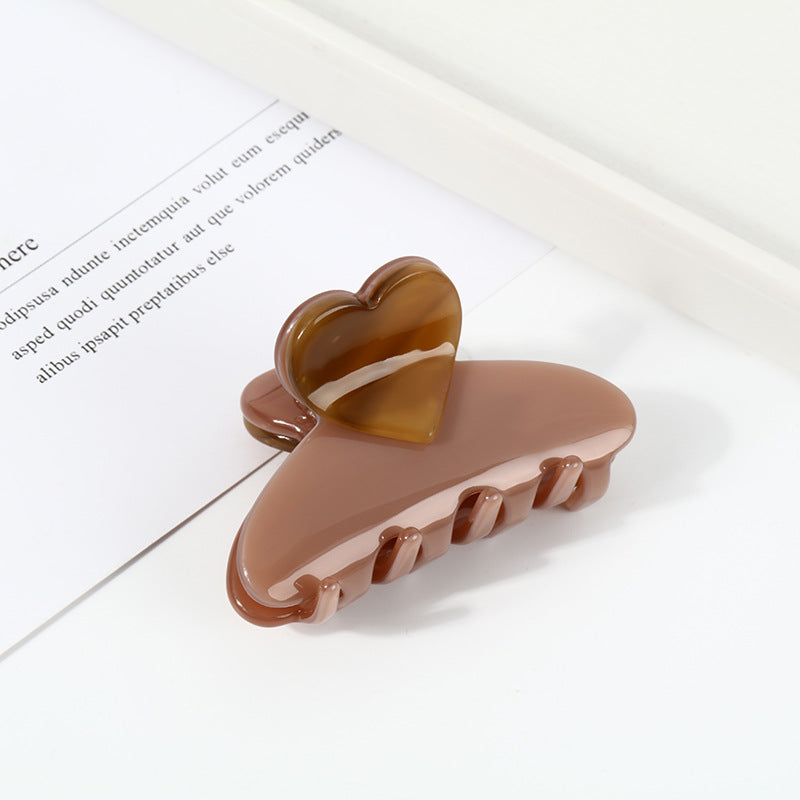 Heart Top Acetate Mini Hair Claw - Color_02