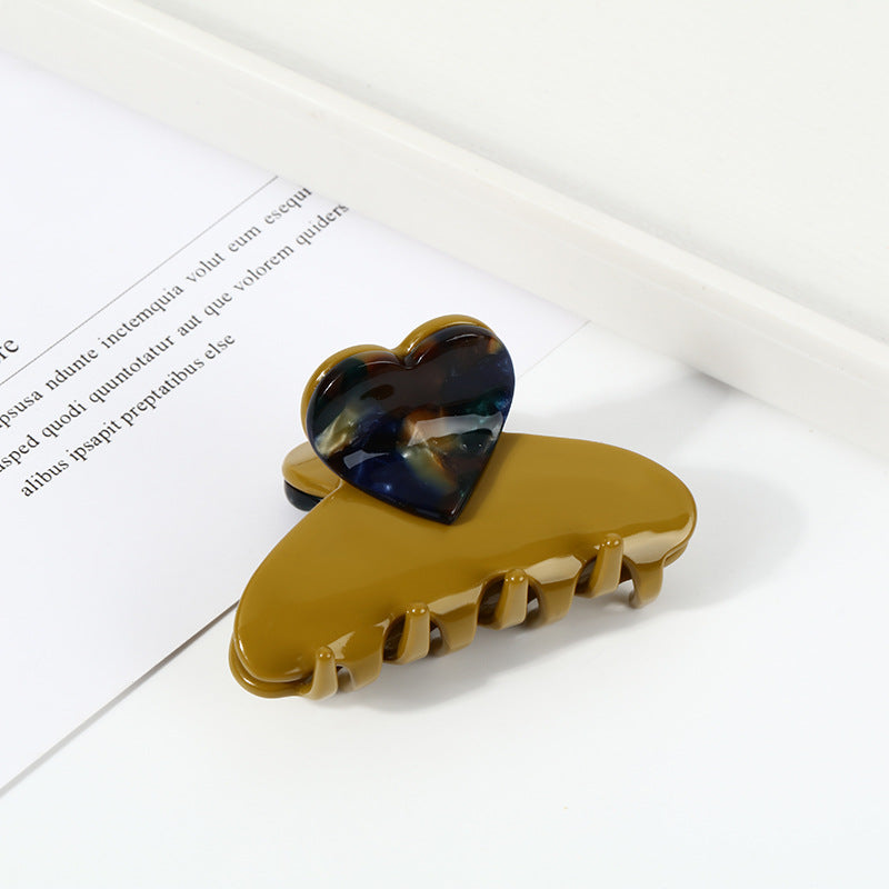 Heart Top Acetate Mini Hair Claw - Color_03