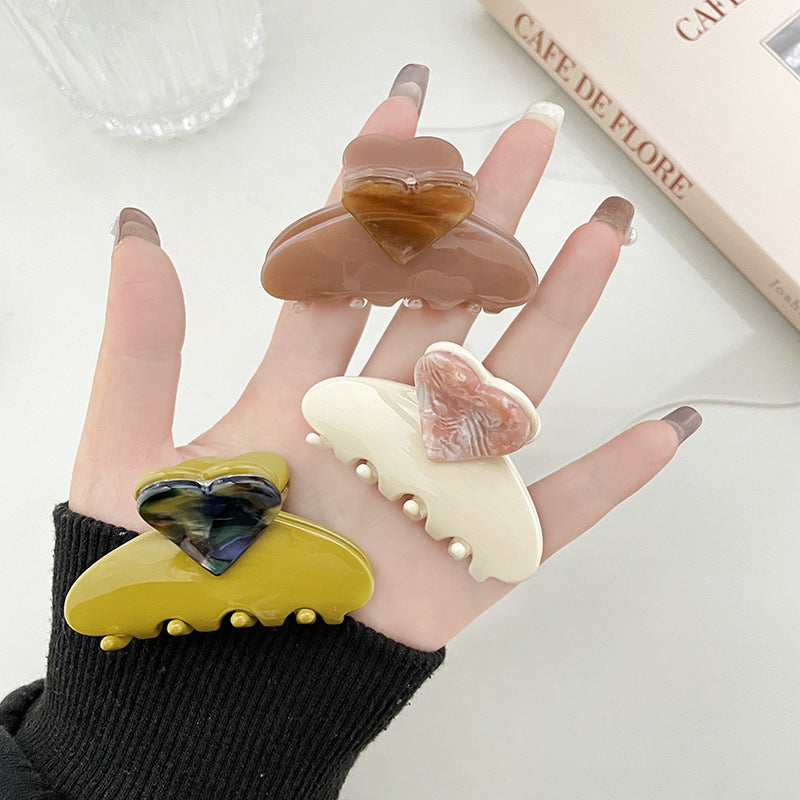 Heart Top Acetate Mini Hair Claw