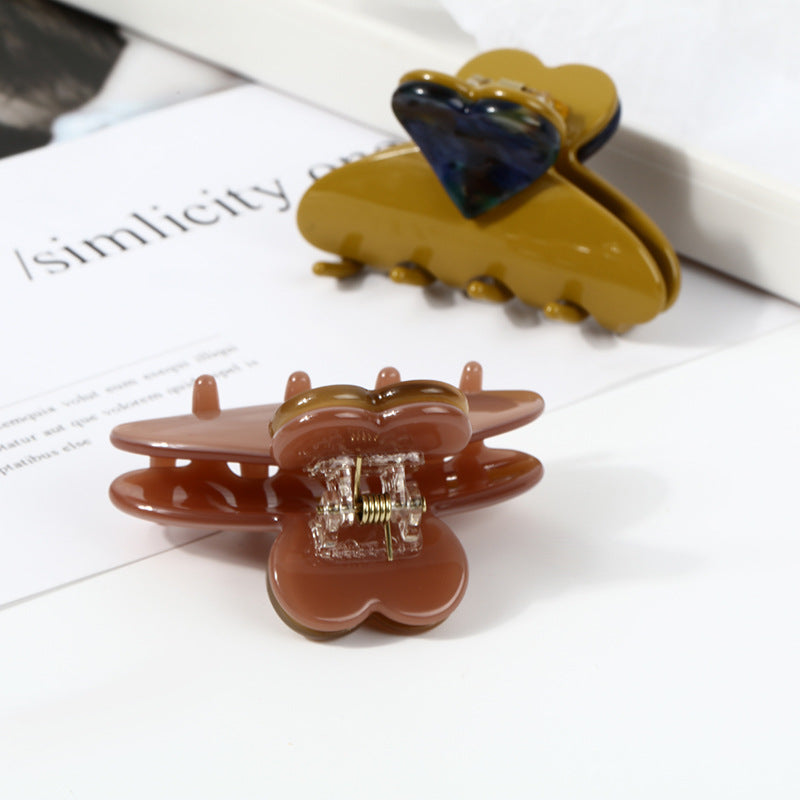 Heart Top Acetate Mini Hair Claw - view 1