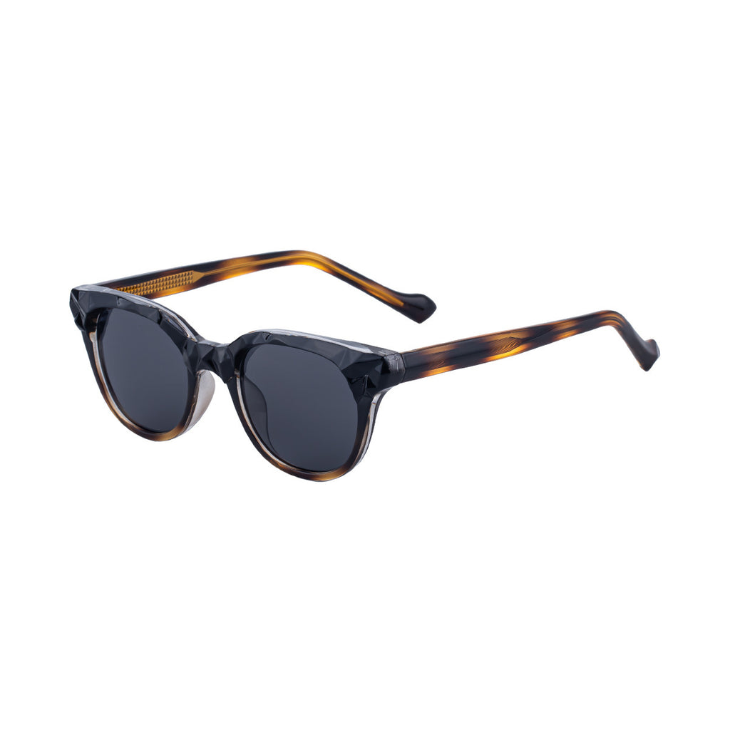 Rounded Square Frame Retro Sunglasses - C2