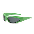 Y2K Wrap Around Sport Shield Sunglasses - GREEN