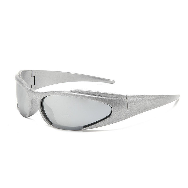 Y2K Wrap Around Sport Shield Sunglasses - SILVER