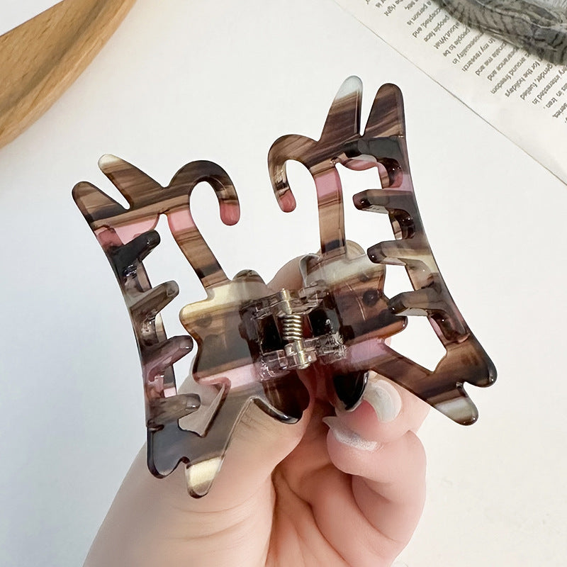 Marbled Acetate Cat Hair Claw Clip - view 2