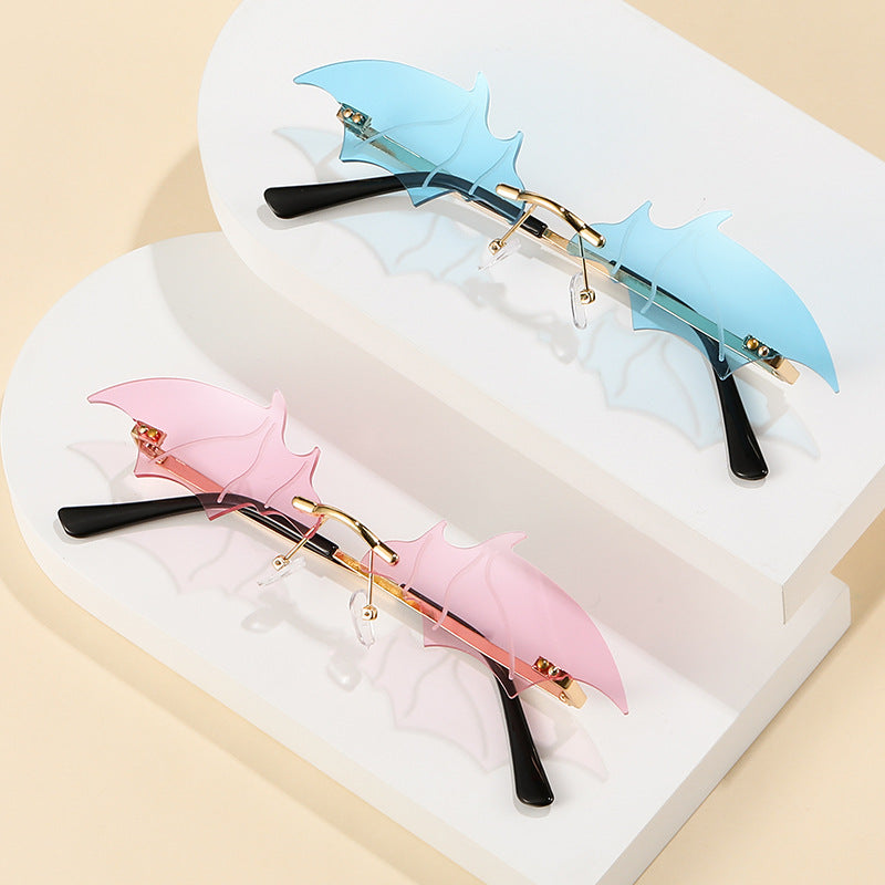 Rimless Bat Wing Novelty Sunglasses - view 2