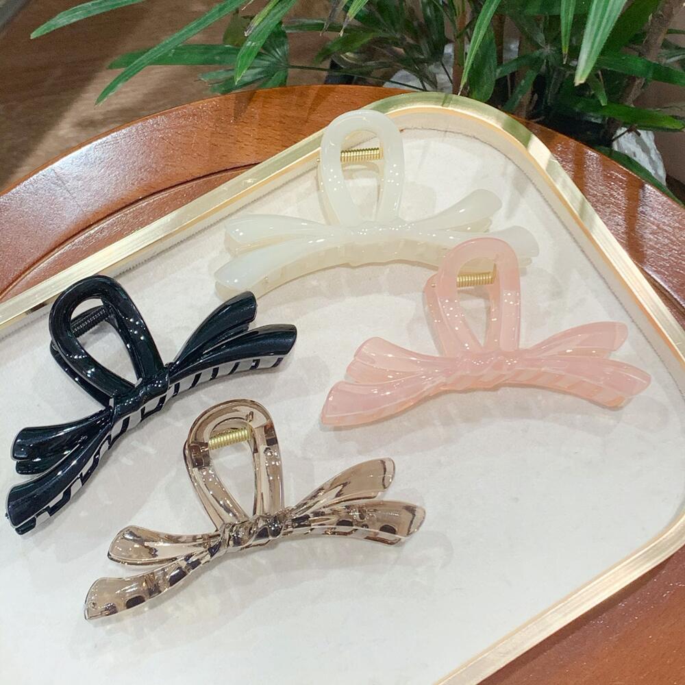 Glossy Ribbon Bow Hair Claw Clip - view 2