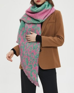 Leopard Print Soft Shawl Scarf Wrap - green - 11