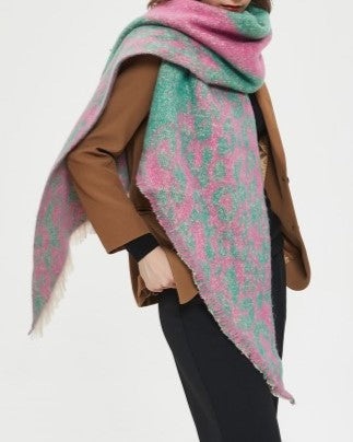 Leopard Print Soft Shawl Scarf Wrap - green - 9