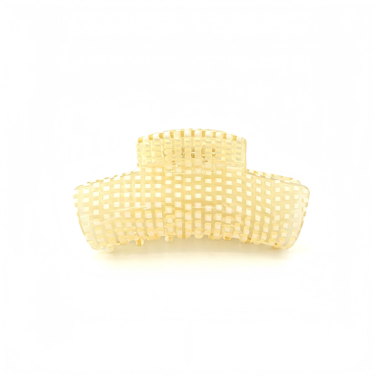 Waffle Textured Large Hair Claw Clip - Beige
