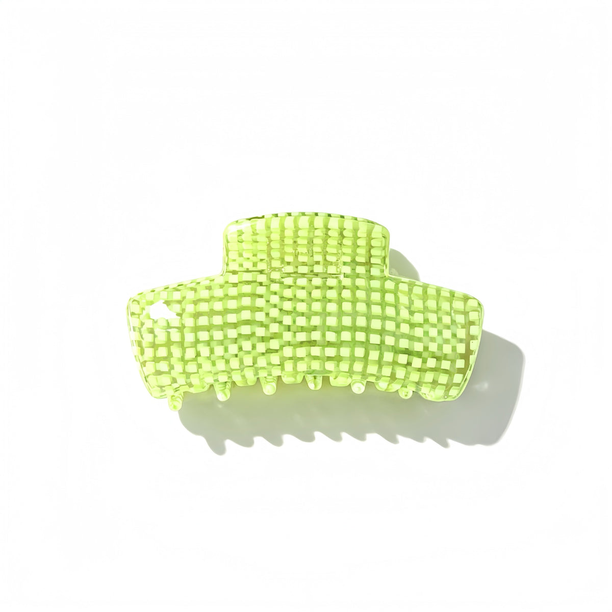 Waffle Textured Large Hair Claw Clip - Green
