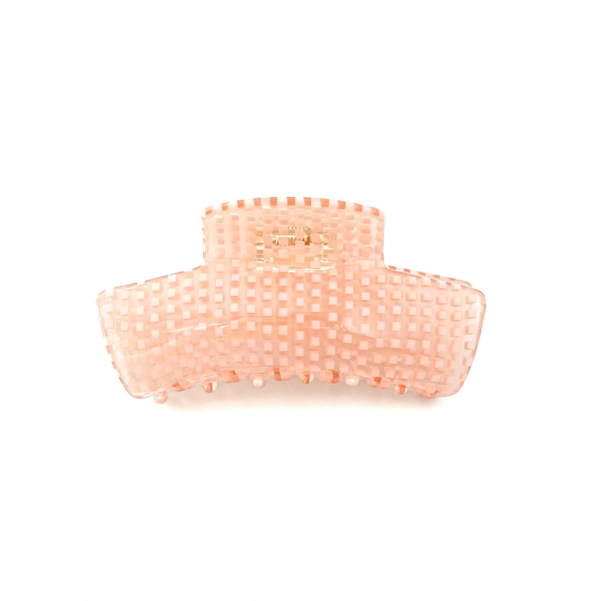 Waffle Textured Large Hair Claw Clip - Pink