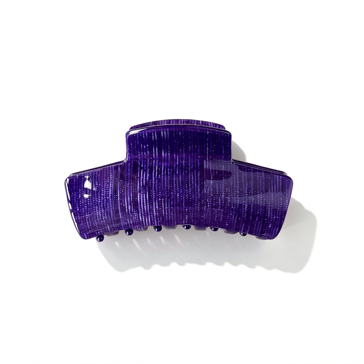 Waffle Textured Large Hair Claw Clip - Purple