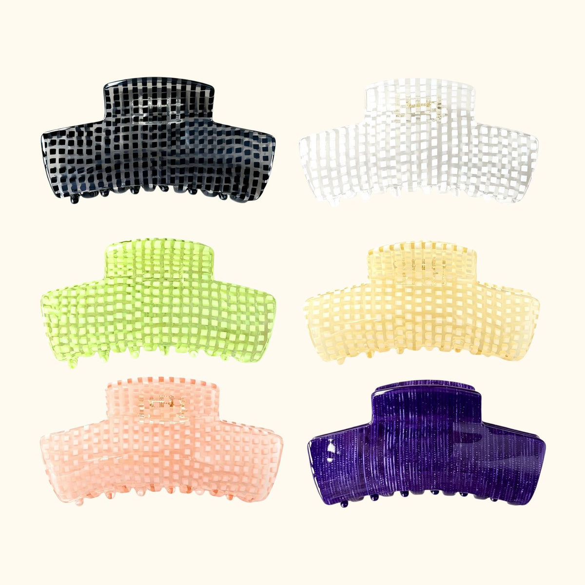 Waffle Textured Large Hair Claw Clip