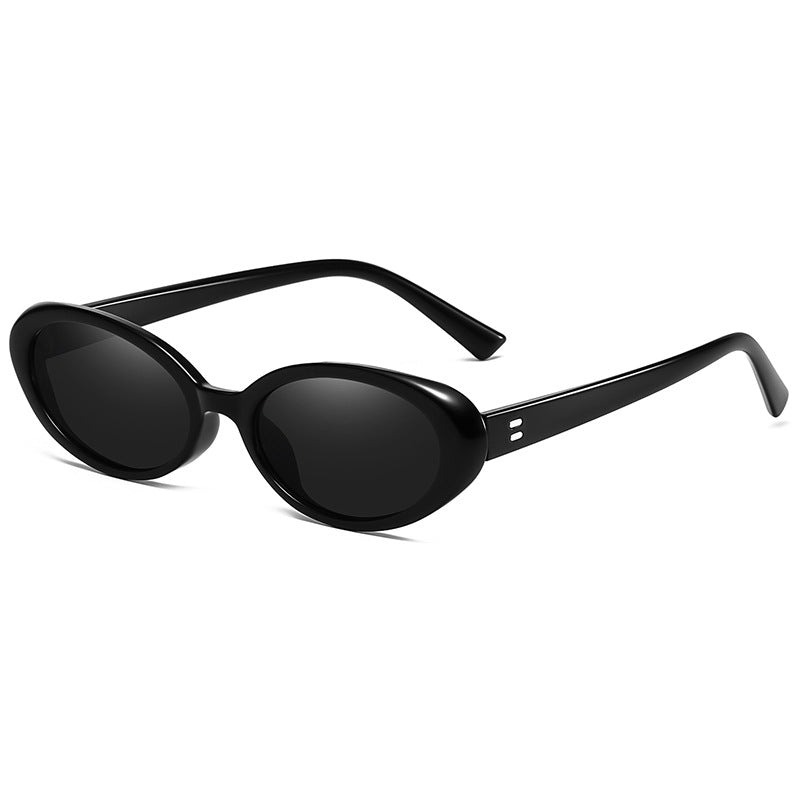 Chunky Vintage Oval Frame Sunglasses - Color_01