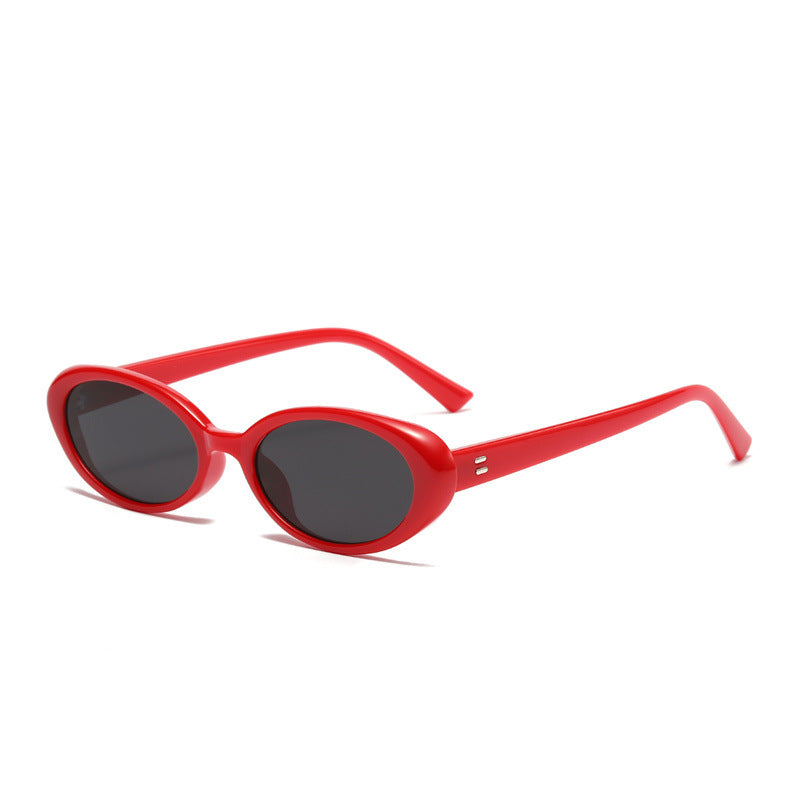 Chunky Vintage Oval Frame Sunglasses - Color_07