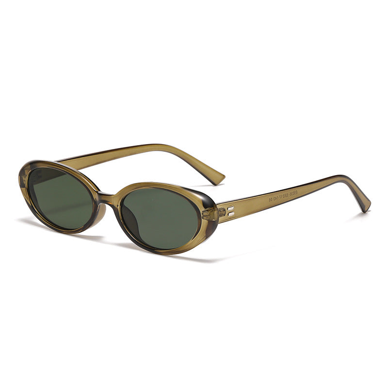 Chunky Vintage Oval Frame Sunglasses - Color_15