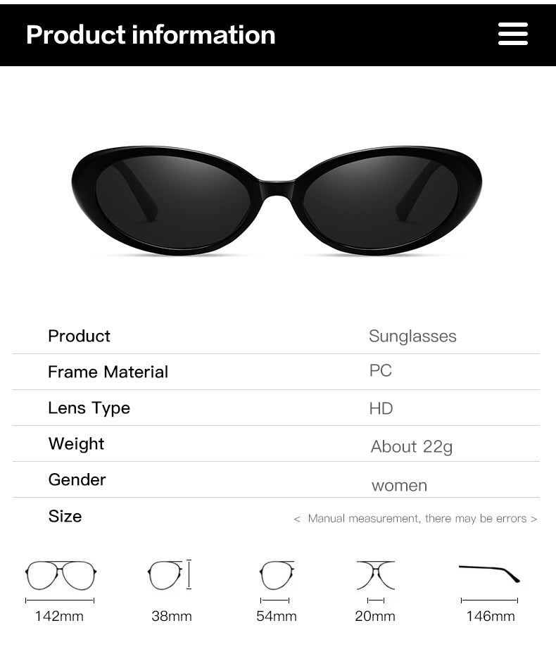 Chunky Vintage Oval Frame Sunglasses